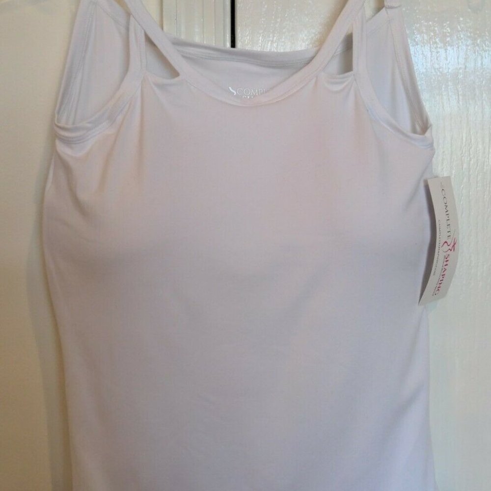 Mastectomy Camisole with Integrated Prosthetics, Large w D Cup, NWT, White, Cut-